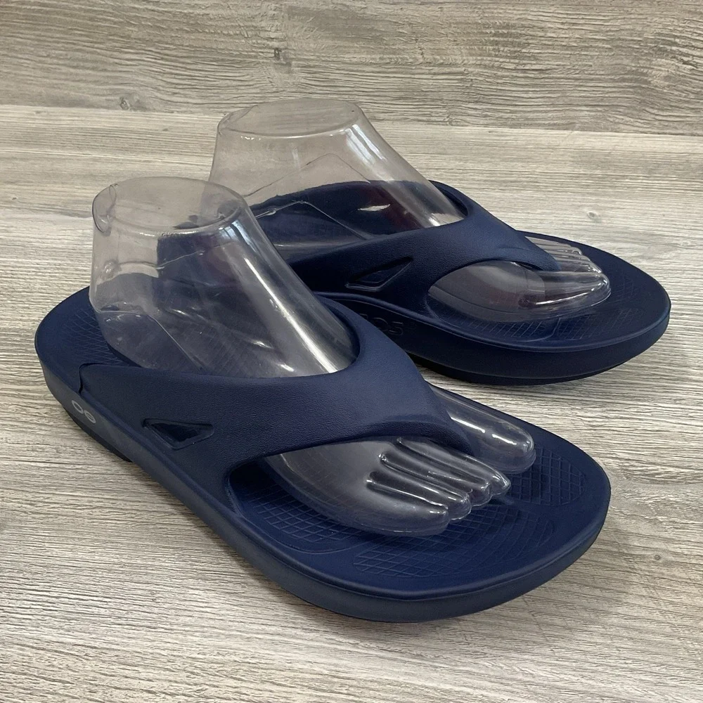 OOFOS Original Recovery Sandals Mens 8 Womens 10 Flip Flop Thong Shoes Blue